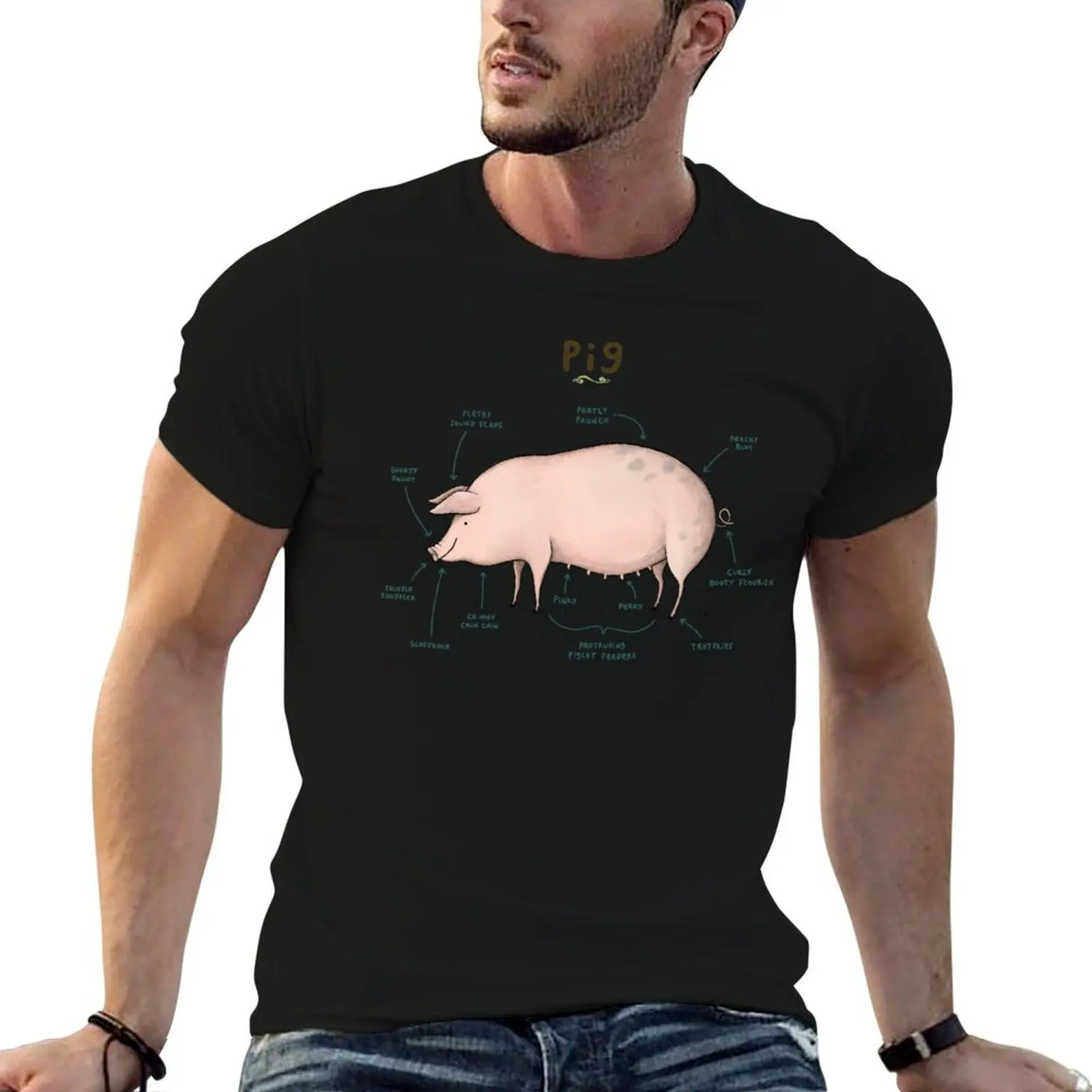 

Anatomy of a Pig T-Shirt graphic t shirts for man t shirts for man pack cotton T-Shirt