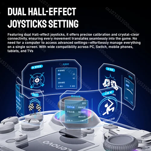 Imagen 2 del producto Lenovo X01 controlador inalámbrico de pantalla inteligente de 1,44 pulgadas 3 modos para Switch PS4 IOS Android PC TV mando programable con botón trasero