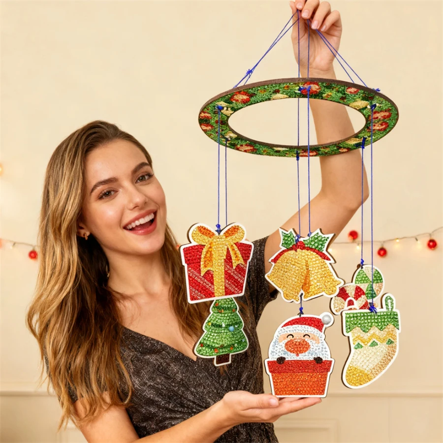 

DIY комплект колокольчиков 5D алмазное искусство координация рук и глаз активность родителей и детей визуальное и слуховое наслаждение праздничное украшение