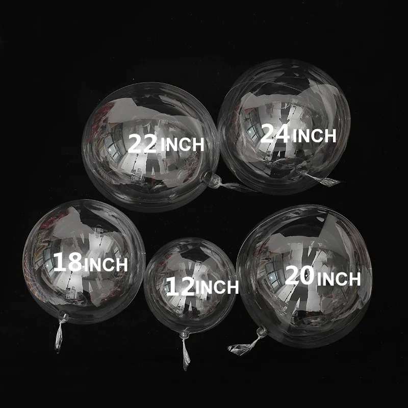 50Pcs 12/18/20/24/36 inch Inflatable Bobo Balloon Transparent Globes Bubble Balloon Snack Gift Bouquet Birthday Party Supplies