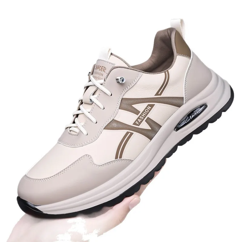 

Весенне-осенняя новая дизайнерская повседневная обувь для мужчин, однотонные кружевные кожаные кроссовки, мужские модные спортивные кроссовки Zapatos De Hombre