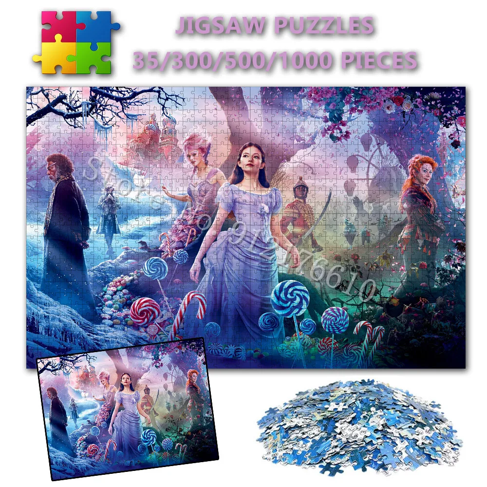 Disney Princess 300/500/1000 Pcs Jigsaw Puzzles The Nutcracker and The Four Realms Puzzles Decompress Educational Toys