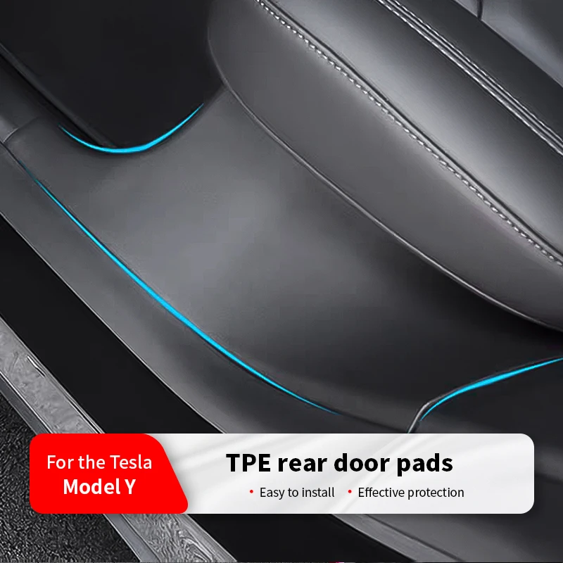 for Tesla Model Y 2021-2024 Backseat Kick-resistant Backseat Protection Backseat Cushion Black Carbon Fiber Pattern