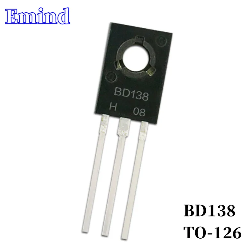 10/30/50Pcs BD138 DIP 트랜지스터 TO-126 NPN 바이폴라 앰프 트랜지스터 60V/2A