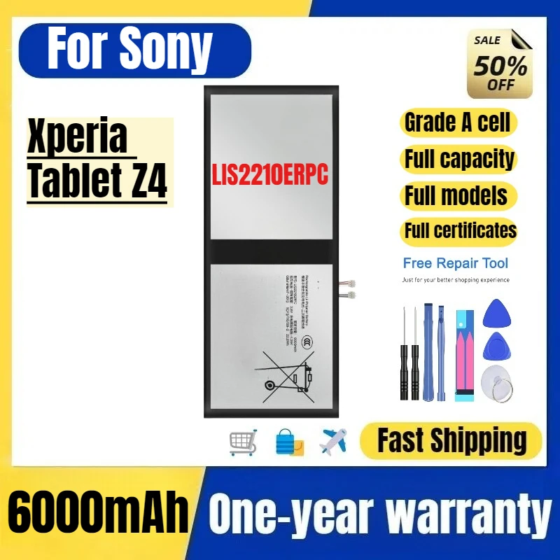 

Аккумулятор LIS2210ERPC для планшета Sony Xperia Tablet Z4, высококачественная сменная батарея большой емкости, класс А, с инструментами для замены.