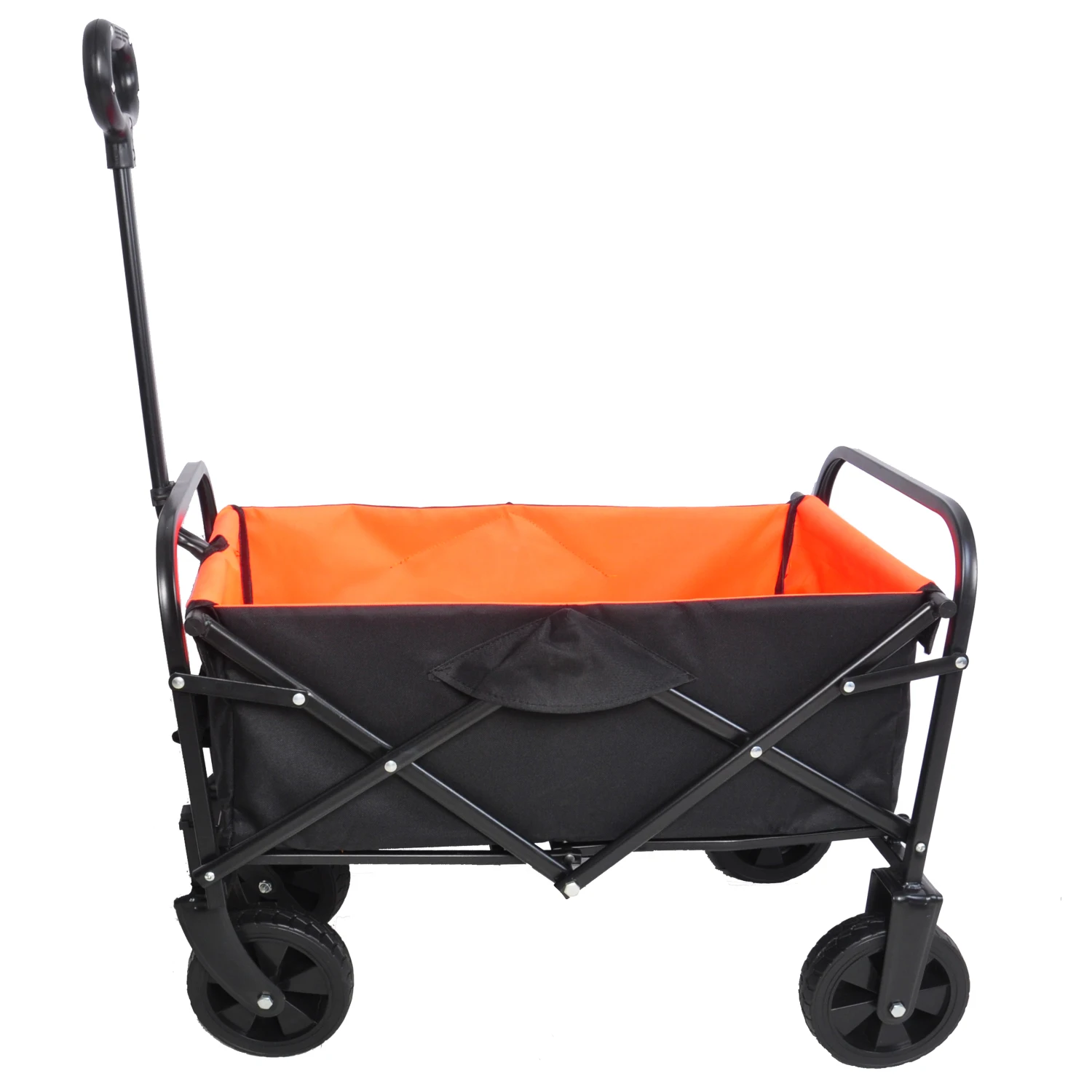 

Mini Folding Wagon Garden Shopping Beach Cart （black+yellow）
