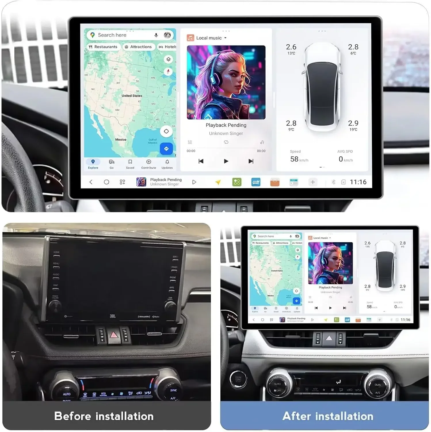 Fujing Hang Dingwei TS10 13Inch 8+256 Carplay Car Navigation Device 4G Wireless with Android Stereo Function Cross-Border