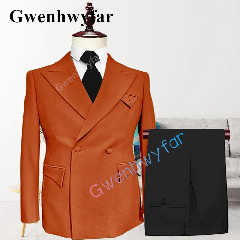 Gwenhwyfar 2022 New Arrive Special Pocket Style Bright Yellow Tuxedo Groom Wedding Fashion Top Design Men's Two Piece Suit