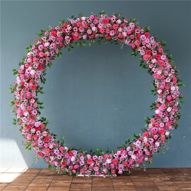 

New Wedding Background Decoration Outdoor Party Festival Celebration Ring Artificial Flower Stand Set Wholesale/Retail