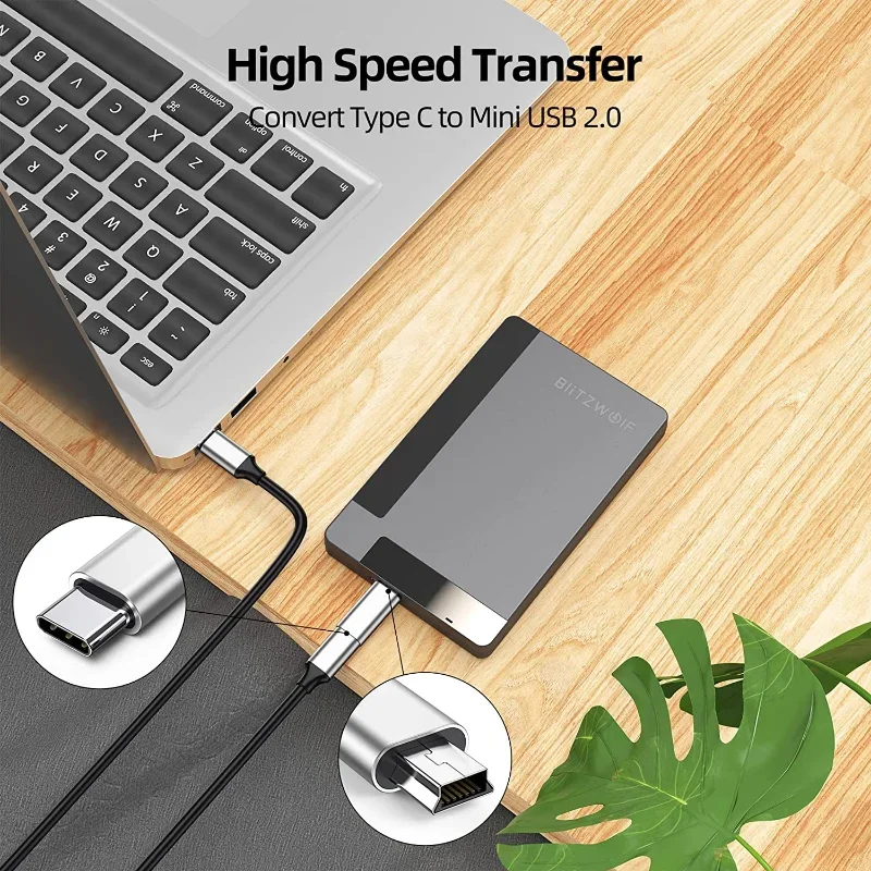 1-3Pcs Mini USB Male To Type C Female Adapter Converter for Android Smart Phone Tablet USB Type C To Mini USB Adapter Connector