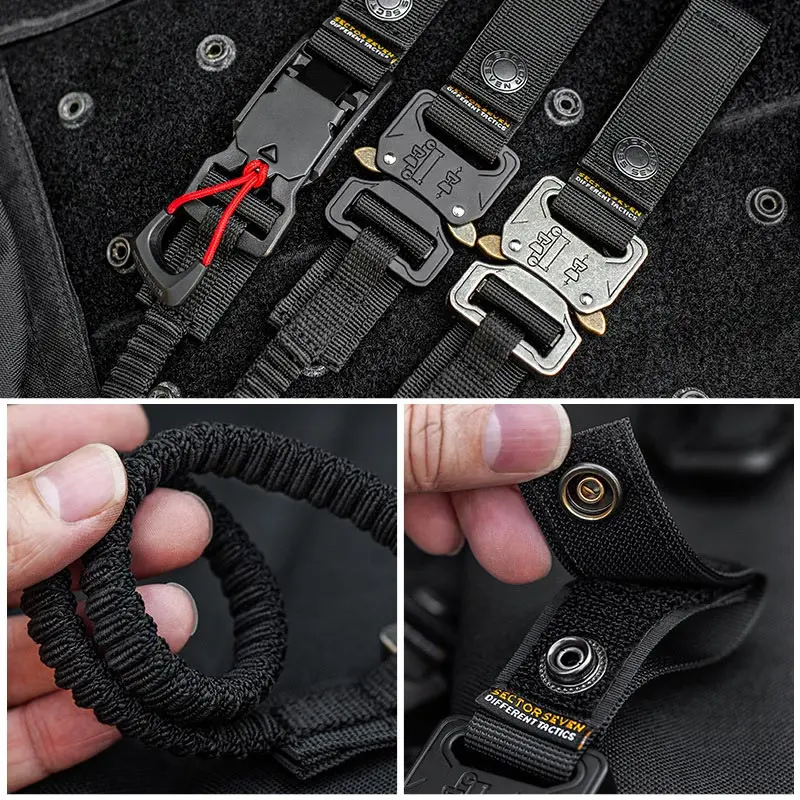 Outdoor Tactical Multifunction Anti-lost Pants Lanyards Backpack Accessories Techwear Style Quick-release Safety Rope Bag Strap