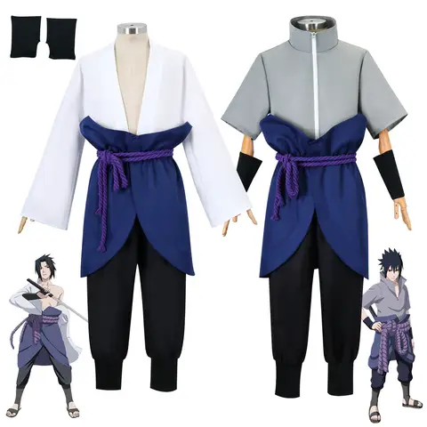 Anime Uchiha Sasuke Cosplay Kıyafet Cadılar Bayramı Kostüm Partisi Rol Oynamak Üniforma Komik Giysiler Kıyafet