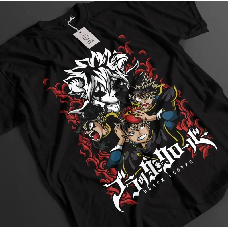 Black Clover Shirt Asta Tshirt Yuno T-Shirt Noelle Top Yami Luck Anime Demon Tee Harajuku Streetwear