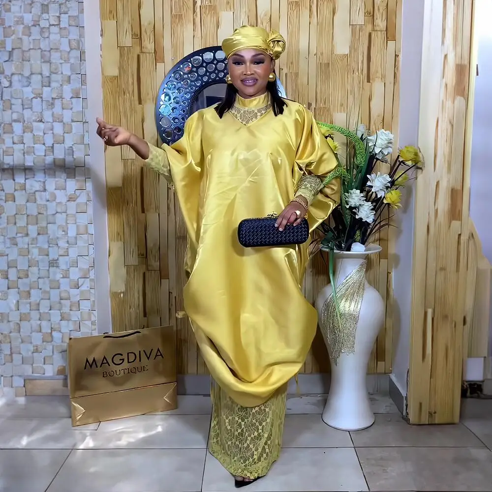 Neues Design zweiteiliges Kleid Haken Umhang Spitze Unterwäsche Neuheit Frau Kleid Rayon Stoff afrikanische Kleider für Frau