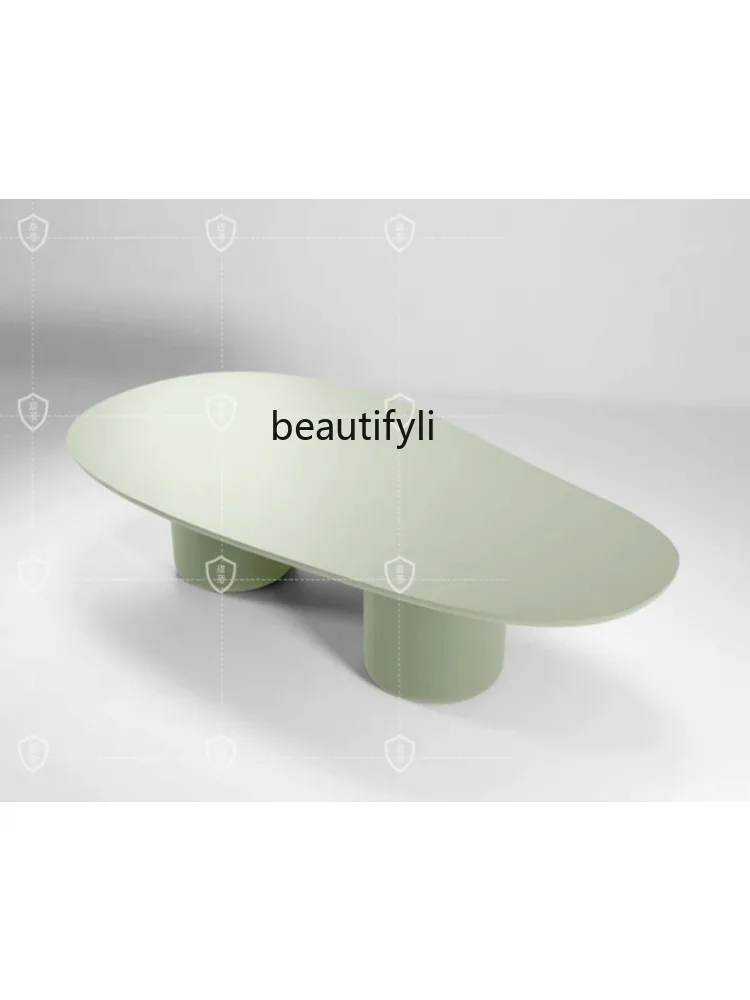 Modern Minimalist Italian Cream Style Dining Table Special-Shaped Designer Dining Table round Table Nordic Desk