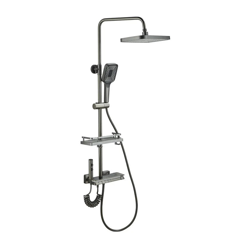 

Smart constant temperature ambient light shower set shower gun gray piano keys digital display bathroom bathroom bathroom