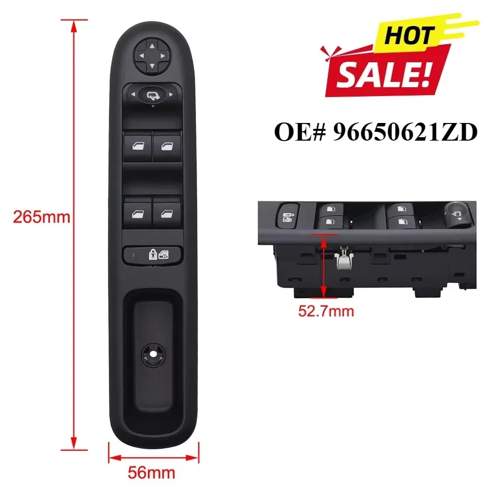 

FOR Peugeot 3008 5008 Wagon Power Window Switch 96650621ZD Front Left Compatible with 2009-2016 Models