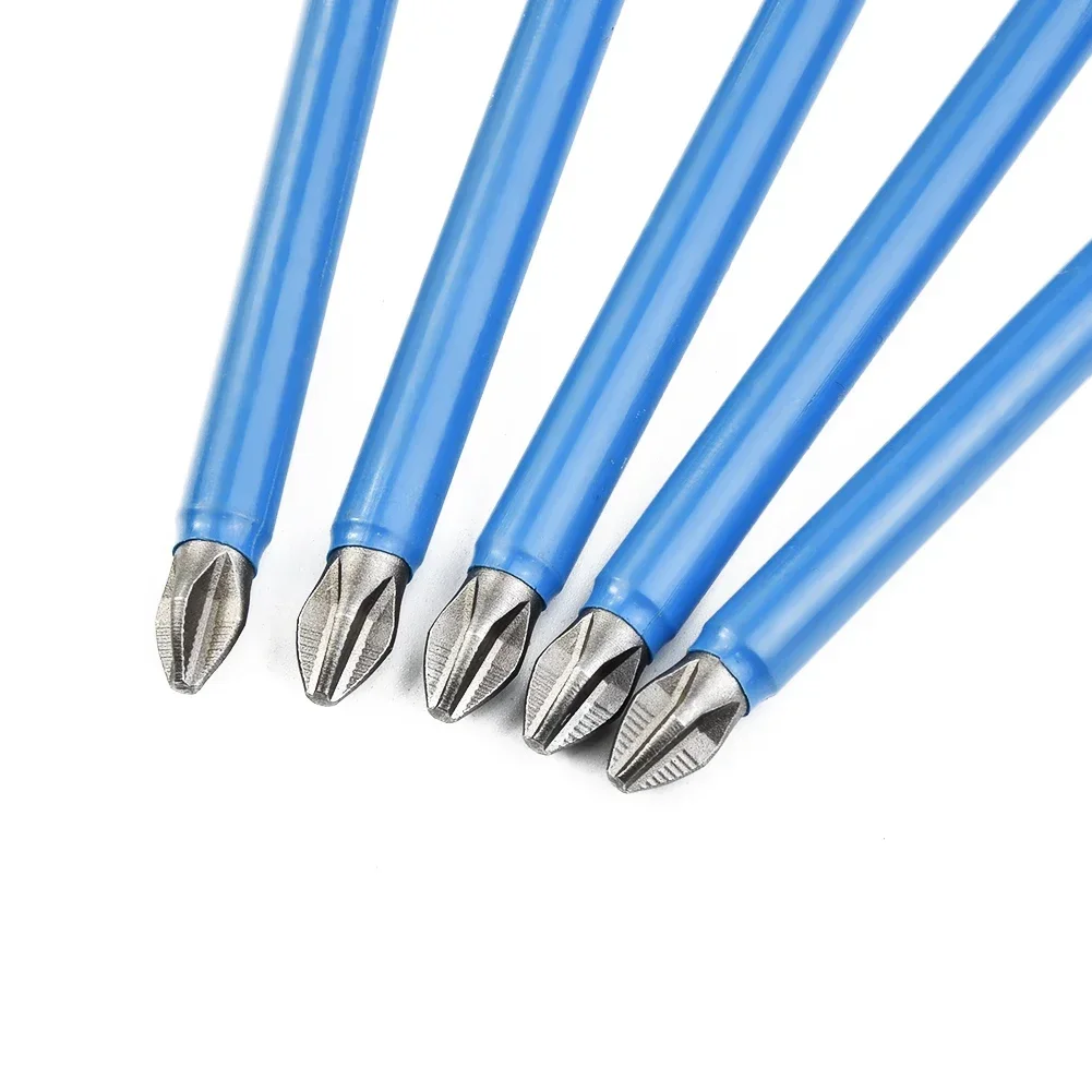 5Pcs Anti-slip Hex Shank Electric Screwdriver Bit PH2 Extra Long 127mm Magnetic Batch Head Cross Screwdriver Bit Set 1/4 Hex