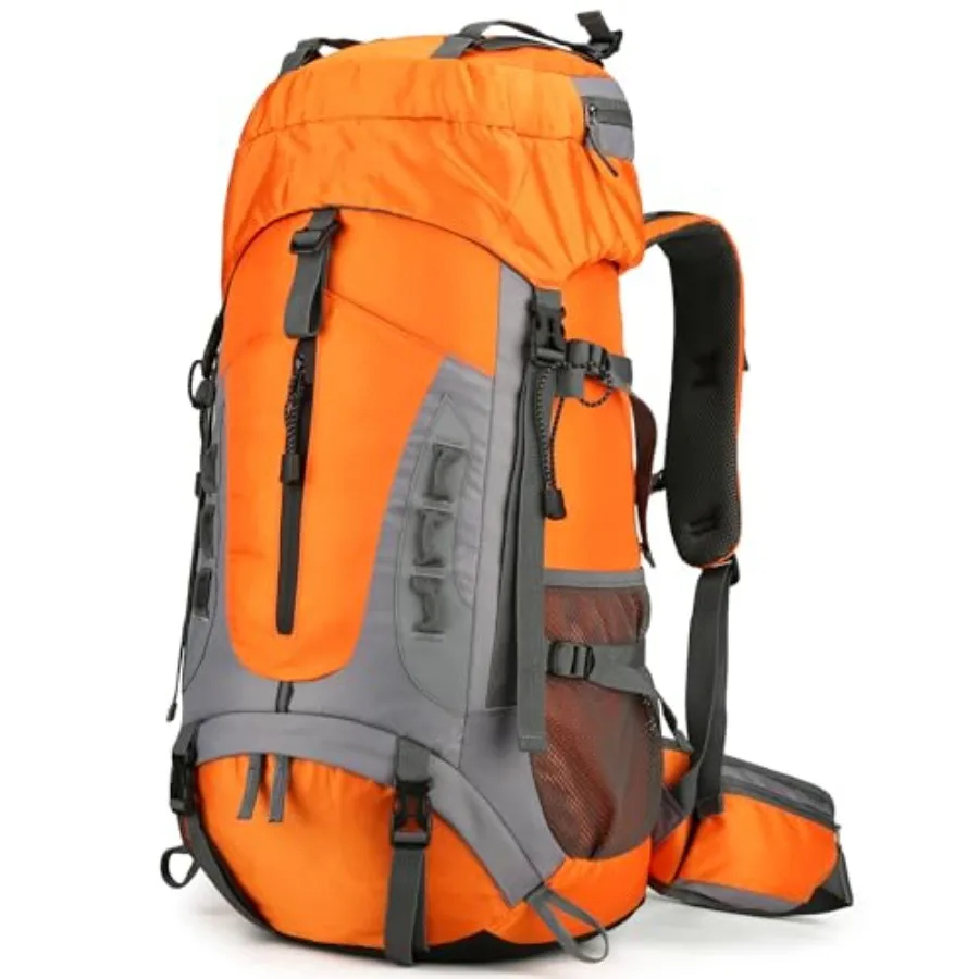 

Hiking Backpack with Rain Cover Waterproof Camping Backpack Shoes Warehouse for Men Women, Frameless