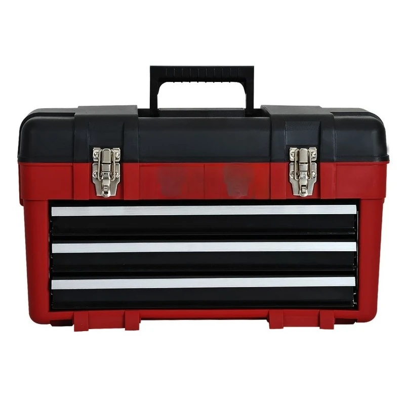Grande caixa de armazenamento de metal tipo gaveta plana, caixa de ferramentas, caixa de armazenamento de grande capacidade