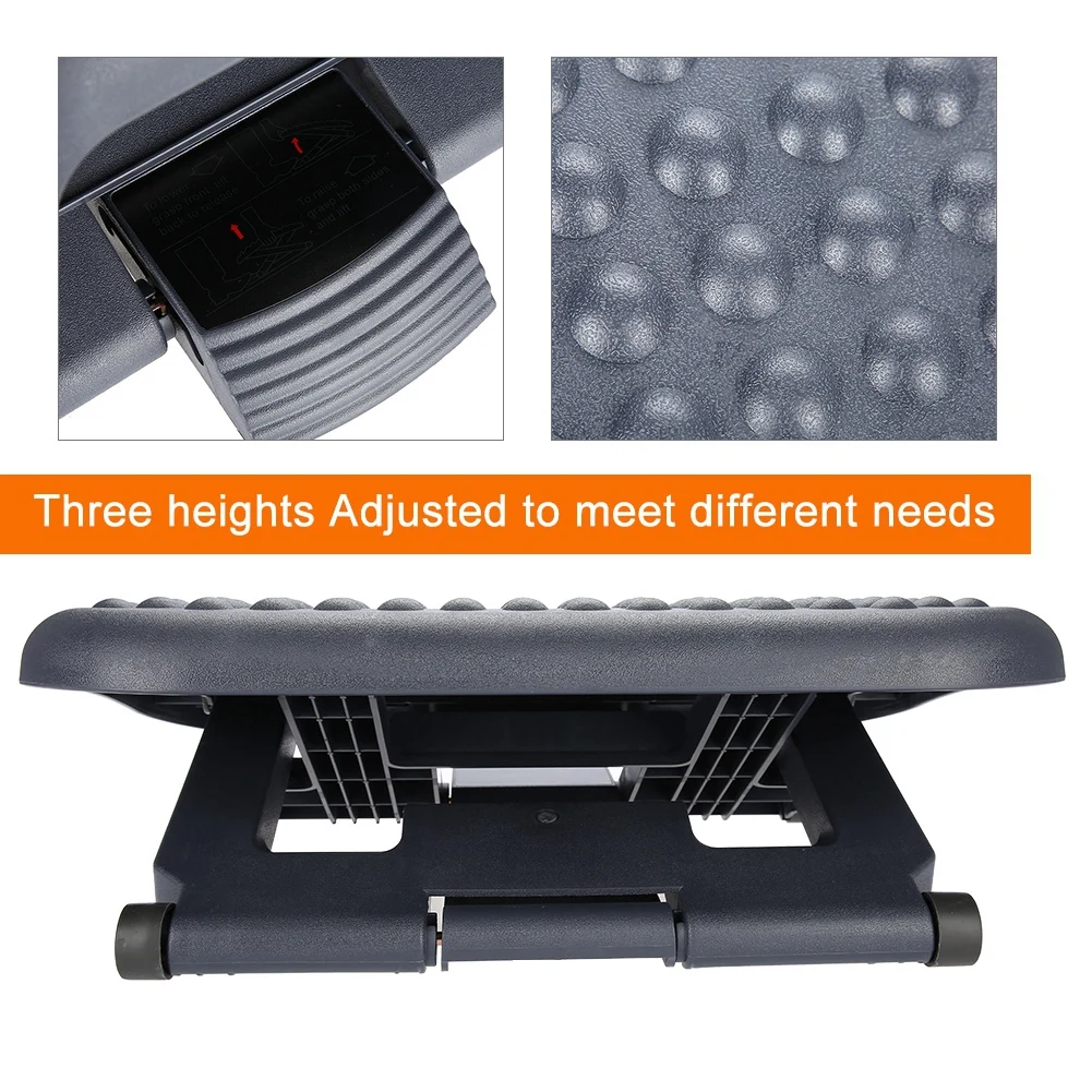 Adjustable Height Foot Rest Stool Ergonomic Portable Comfortable Under Desk Home Office