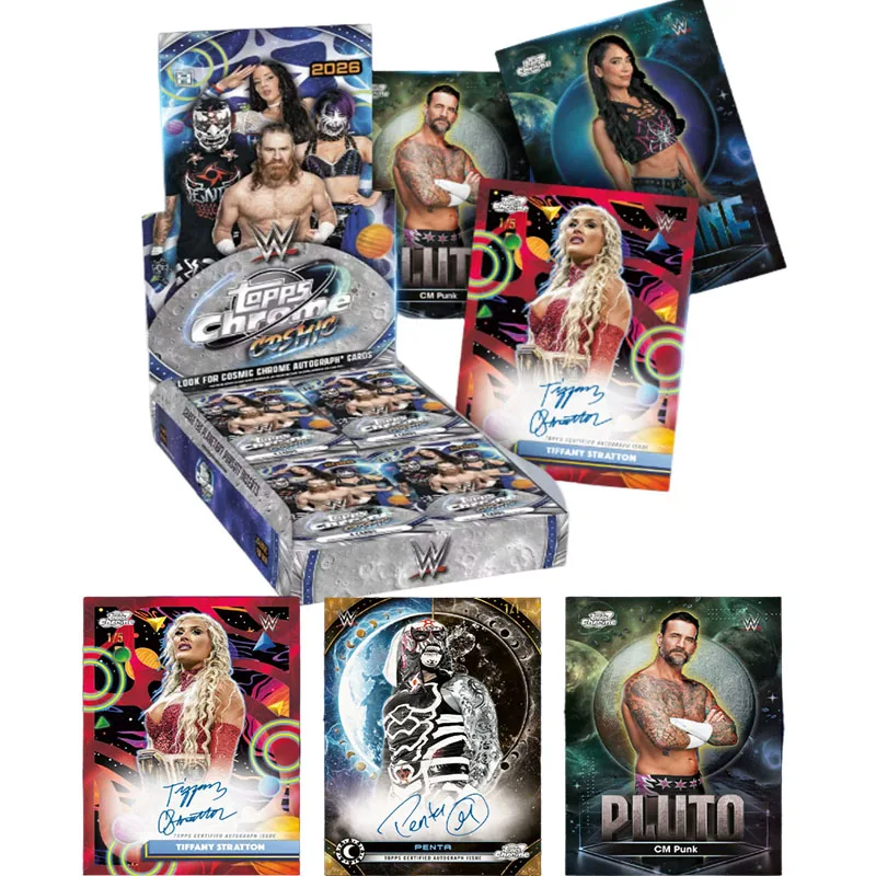 

2026 Topps Cosmic Chrome WWE Sealed Collectible Box Galaxy Wrestling Trading Cards Chrome Refractor Autograph Cards