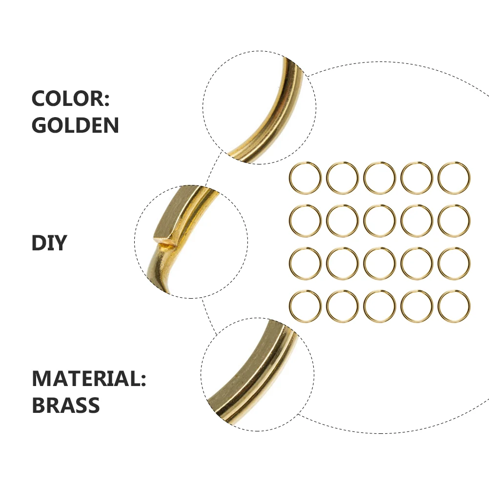 

20pcs Brass Key Chain Making Supplies Crafting Rings Pendants Jewelry DIY Accessories Necklace Bracelets Projects Home Car