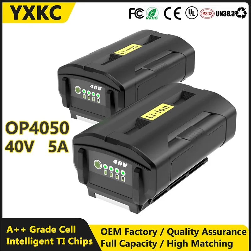 YXKC 40 Volt Op4050 Lithium-ion Battery Replacement For Ryobis Battery Op4040 Op4026 Op4030 Op4060a Cordless Power Tools Battery