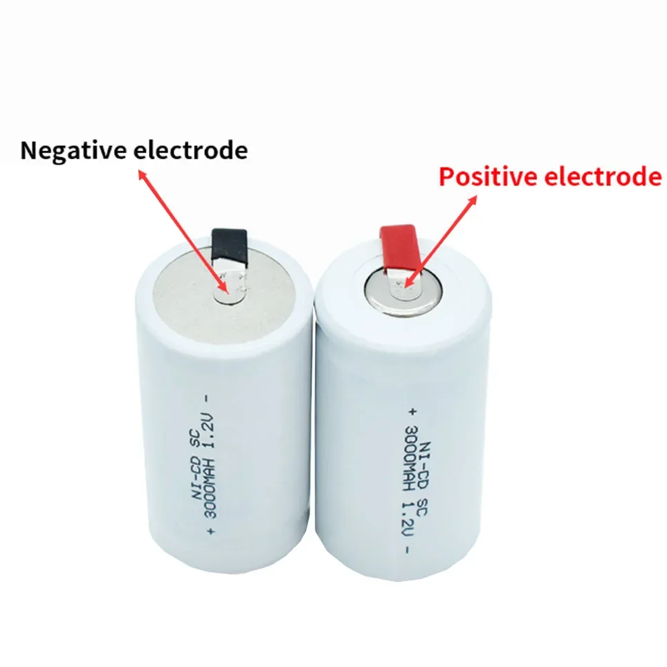 Oryginalny wkrętak SC1.2V 3000mah akumulatory do wiertarki elektrycznej SC akumulator Ni-Cd z zakładką elektronarzędzie ogniwa NiCd SUBC