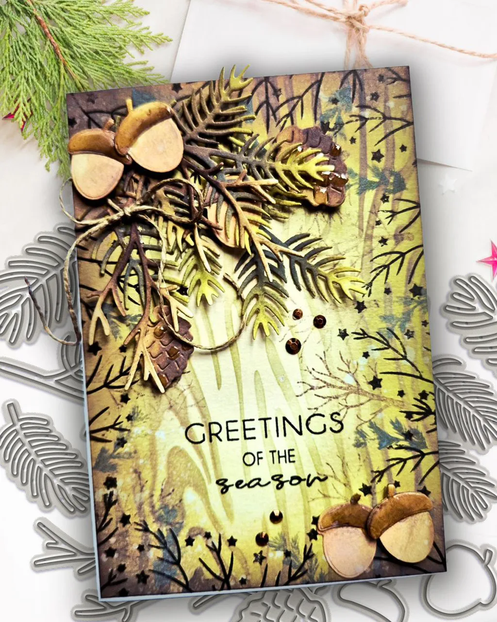 2025 أكتوبر جديد الخريف الشتاء أكواز الصنوبر عيد الميلاد هولي بيريميال قطع يموت DIY بها بنفسك سكرابوكينغ اليدوية ألبوم اليوميات بطاقات #5