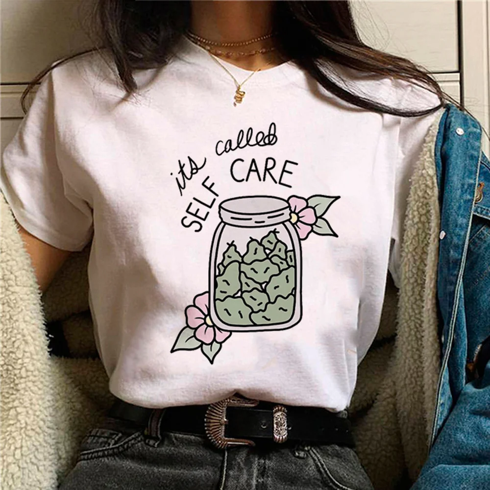 

Weed tshirt women comic Tee girl 2000s clothing