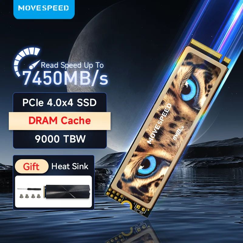 

MOVESPEED SSD NVMe M2 2280 7450MB/s Solid State Hard Disk with DRAM Cache 4TB 2TB 1TB M.2 PCIe 4.0x4 SSD Drive for PS5 PC