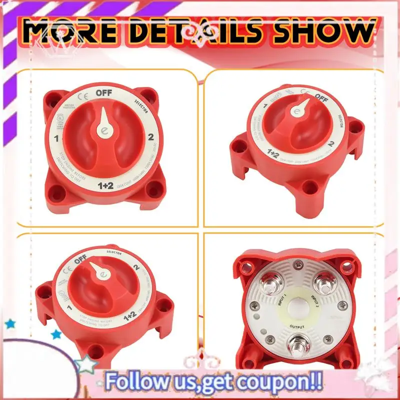 A76T-DC 32V 350A Battery Switch 4-Position Selector Marine Boat Battery Selector Switch Disconnect For Marine Boat
