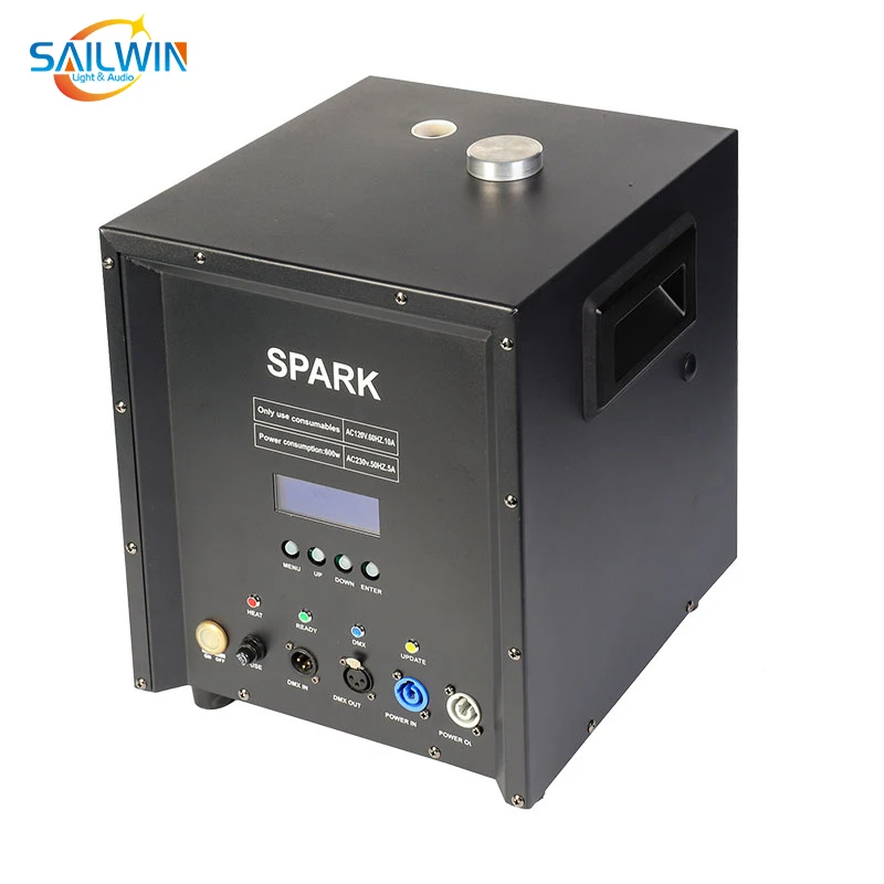 SAILWIN 900 واط آلة شرارة الباردة DMX الألعاب النارية اللامعة مع جهاز التحكم عن بعد 900 واط آلة سباركولر لحفل الزفاف