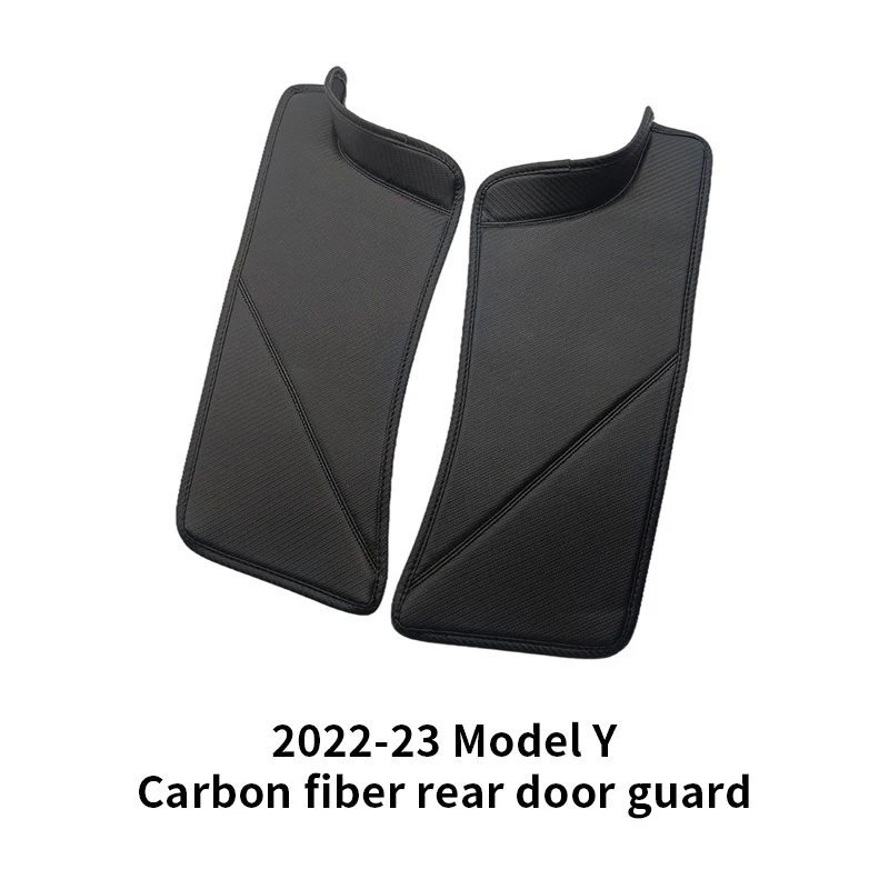 Tesla Model Y 2021-2024 Achterbank Bescherming tegen Trappen Achterbankbescherming Achterbankkussen Zwart Carbon Fiber Patroon
