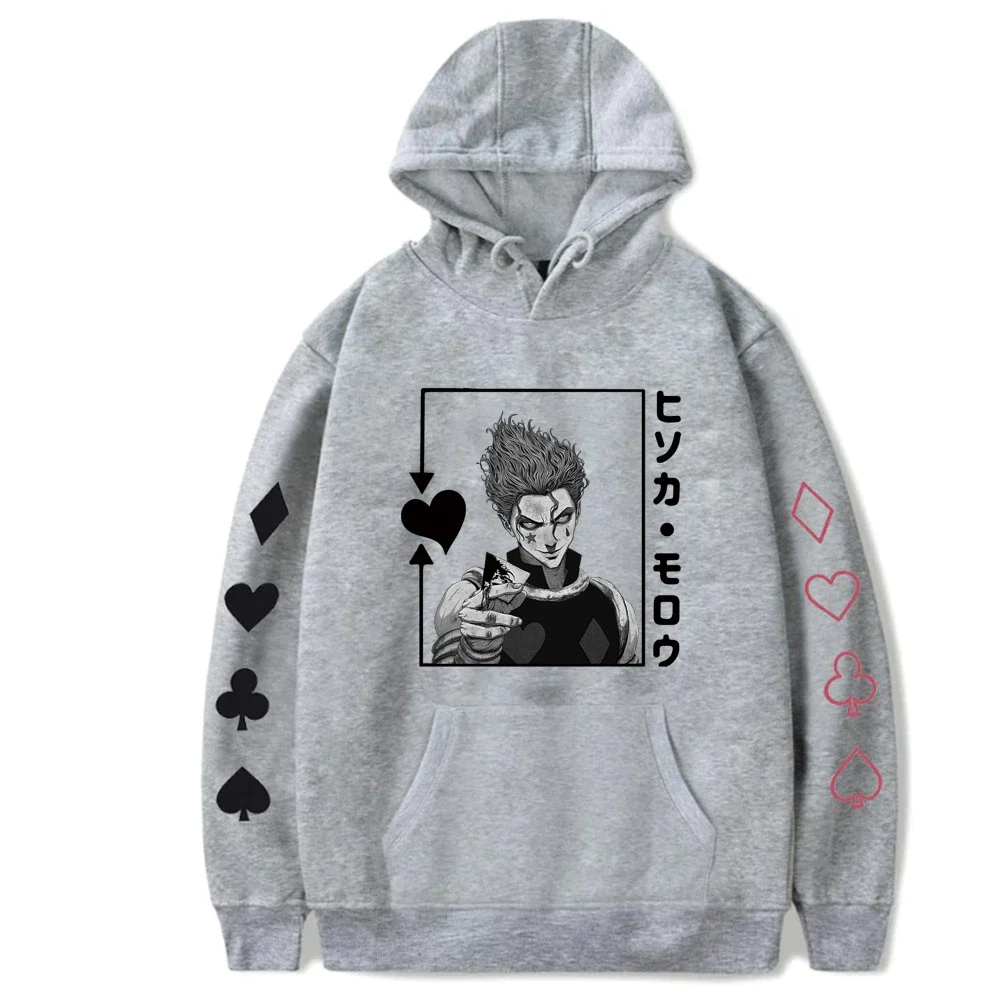 Hisoka Hunter X Hunter Anime Hoodie Harajuku Manga Fun Black and White Patterns Neutral Fashion Streetwear  Streetwear Clothing