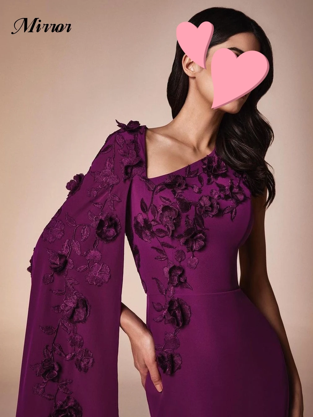 Mirror Dress Elegant Vintage Sweet Sexy Purple Flower Applique Backless Customize Formal Occasion Prom Dress Evening Party Gowns