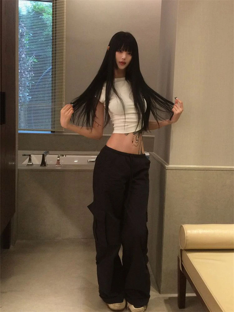 Seeslim Hotsweet Koszulki z grafiką bez pleców Krótki rękaw Nadruk Litera Letnie topy Slim Ubrania z lat 2000 Y2k T-shirty Odzież damska