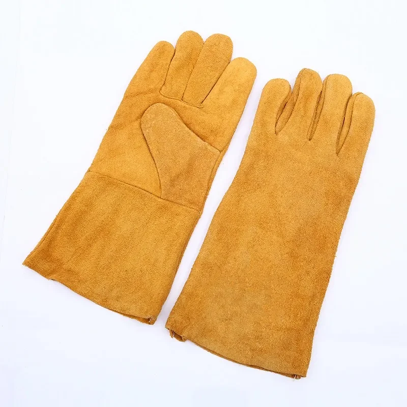 

Double layer cowhide electric welding heat insulation gloves
