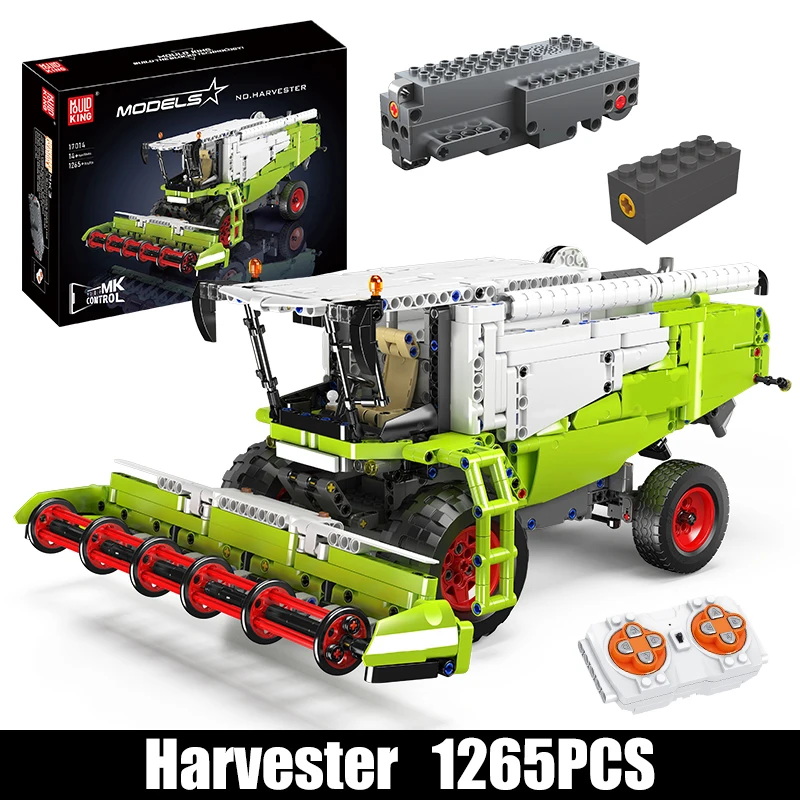 Mould King 17014 Technischer LKW, Spielzeug mit APP- und RC-Steuerung, Erntemaschinen-Modell, Bausatz, Technik-Bausteine, Weihnachtsgeschenk für Kinder