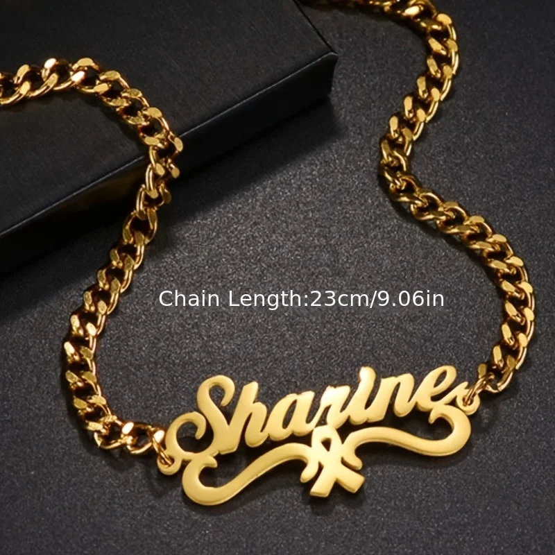 Cuban Chain Tie Ribbon Anklet for Women Personalized Foot Chain Ankle Unisex Custom Name Stainless Steel Jewelry Daily Wear 2025