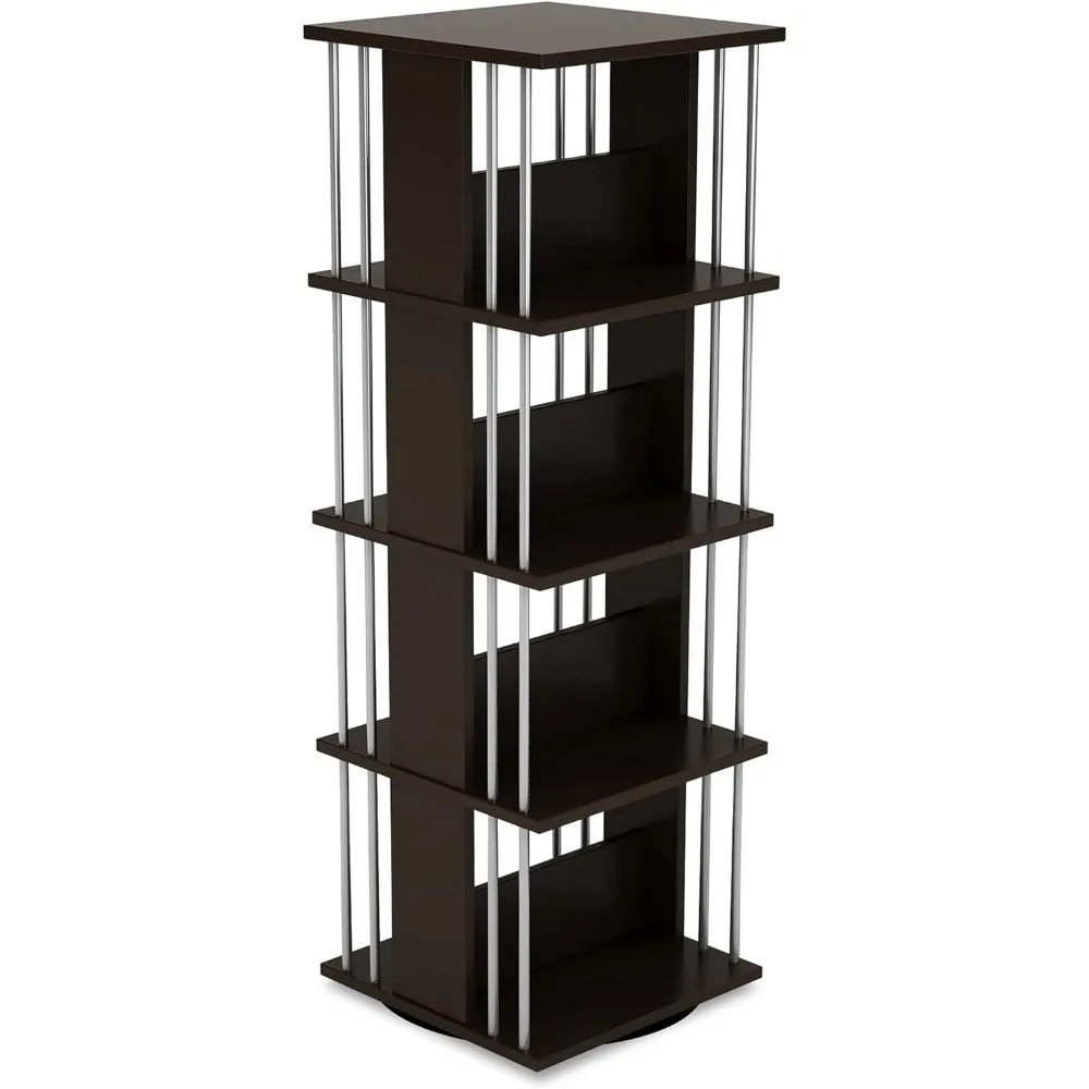 Typhoon Media Storage Spinner,Engineered Wood,Space-Saving 360-Degree Rotation, Organize & Protect Prized Collections, Espresso