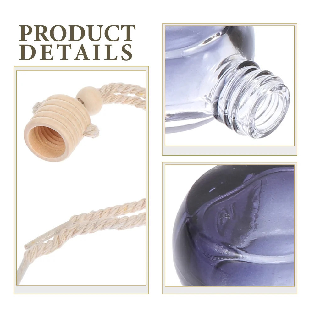 

8Pcs Empty Car Hanging Perfume Bottles Glass Diffuser Pendants for Vehicle Air Freshener Decorative Aroma Bottle Car Interior