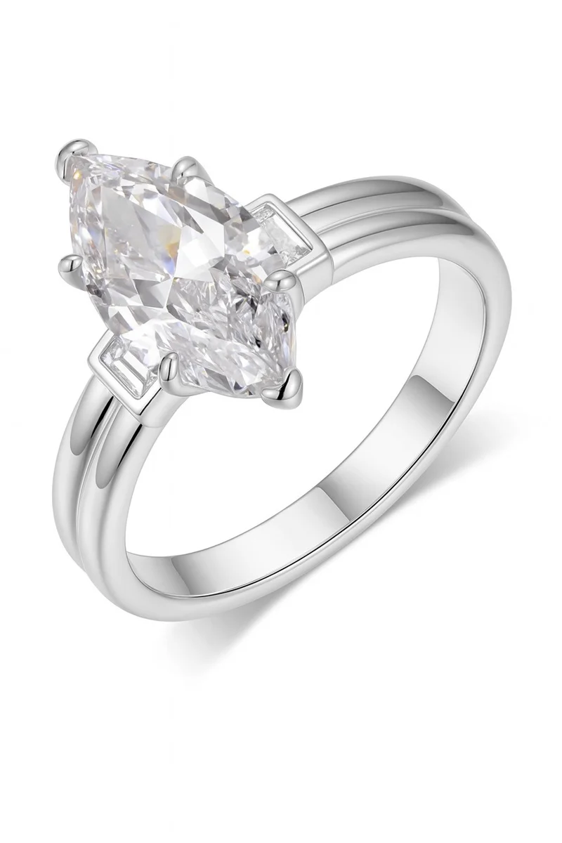

ZFSILVER s925 Silver Fashion Design Luxury Trendy Color D Moissanite Eye Ring For Charms Women Wedding Party Jewelry Gift MR0148