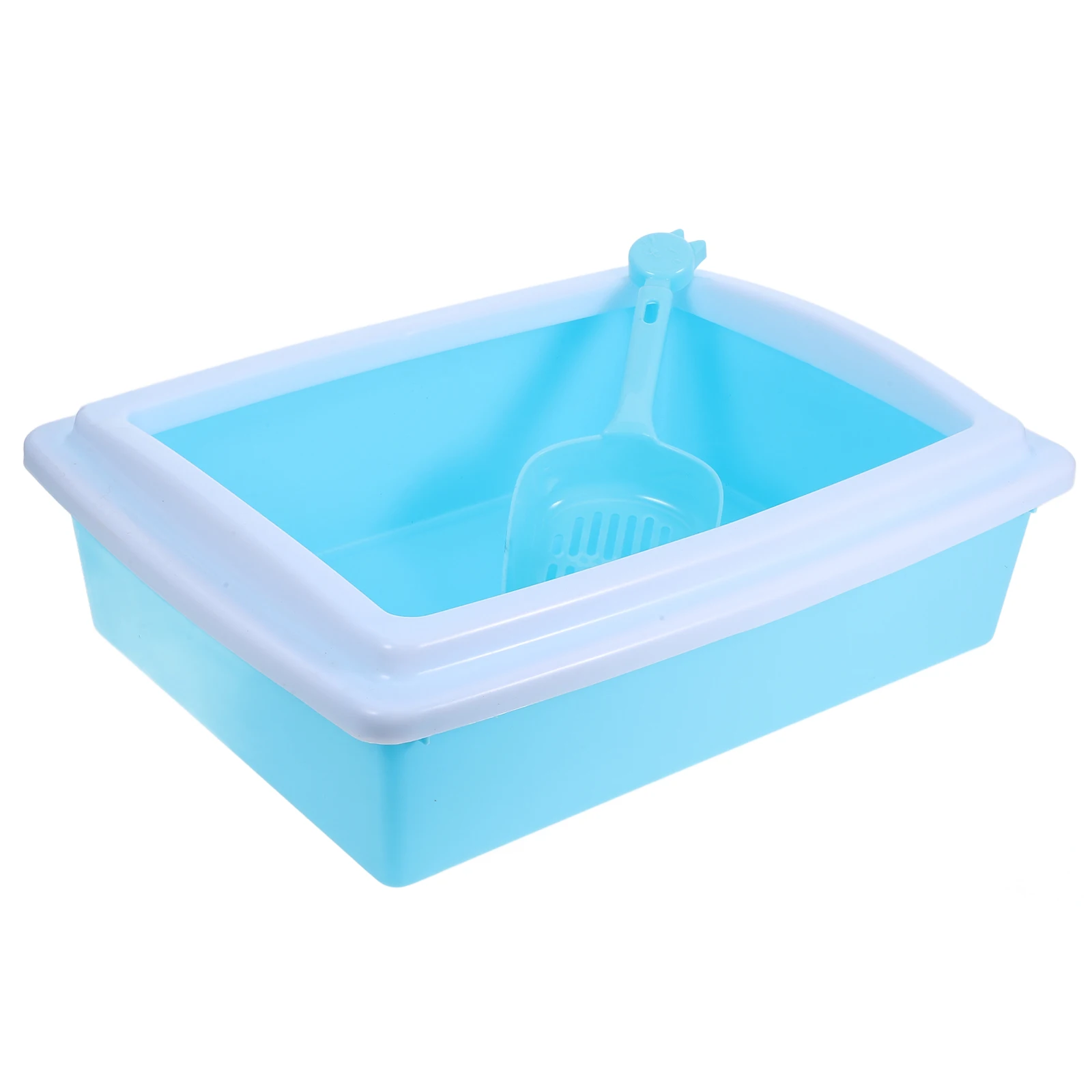 

Semi Enclosed Box Open Pan Pee Guard Splashproof Half Closed Cat Toilet For Kittens Cats Durable Abs Material Easy Clean