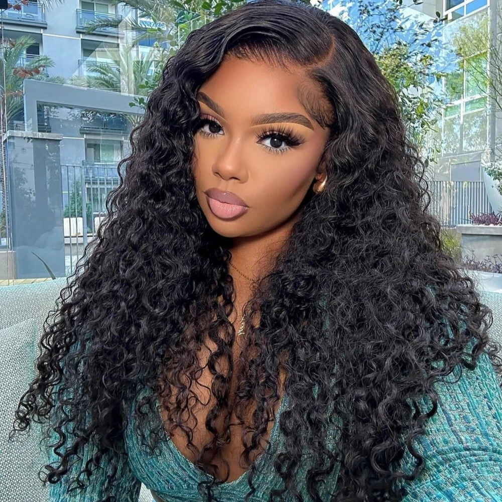 

15A Super Double Drawn Water Wave 13x6 Real HD Lace Front Wig Human Hair Wig HD Lace Wigs Wear To Go Wig For Women Glueless Wigs