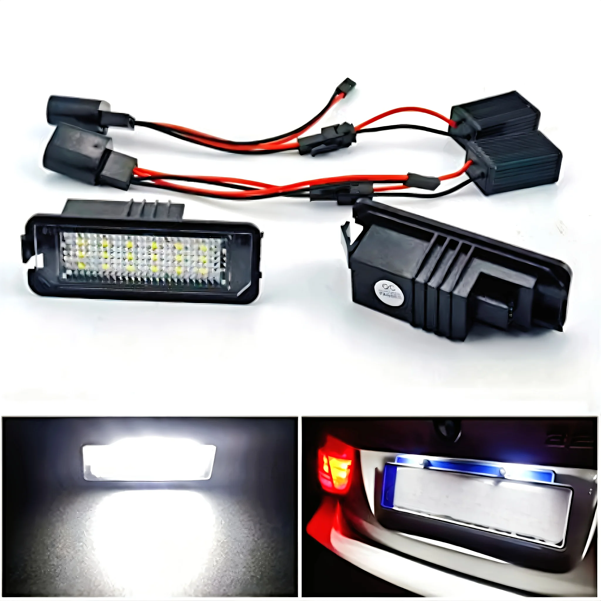 

2Pcs LED License Plate Light Compatible with VW Golf4-7/Scirocco/Beetle/Seat Altea/Skoda Superb 6500K White 12V Error-Free Easy