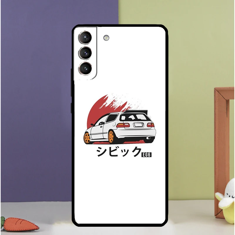 JDM Type R Civic Sport Car Case For Samsung Galaxy S23 S21 Ultra S22 Plus Note 10 20 Ultra S8 S9 S10 S20 FE Cover Coque