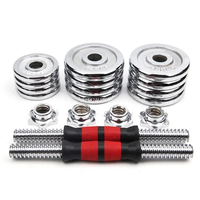Mancuernas de peso ajustables de 15KG, barras de pesas de galvanoplastia para Fitness, juego de mancuernas para gimnasio para hombres, culturismo caliente