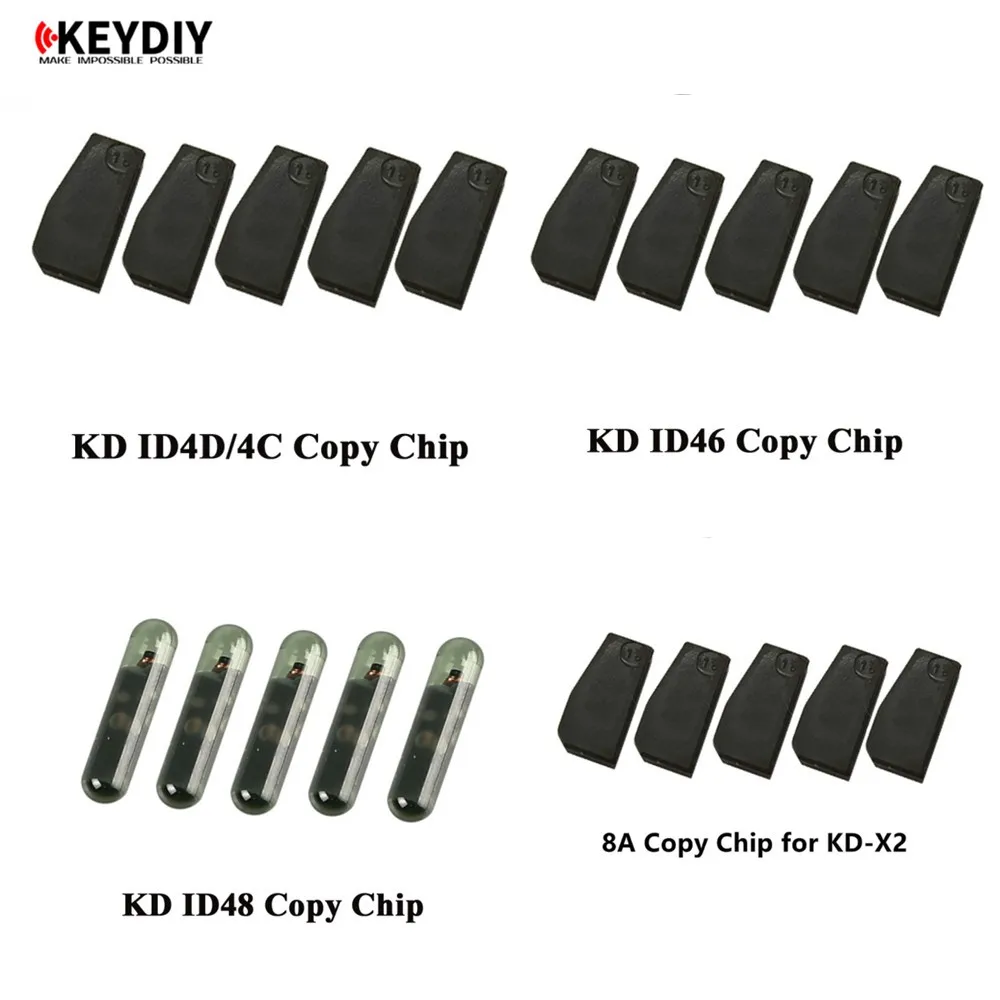 

10/20/50pcs Chip KD Transponder Chip KD 4D ID4C ID46 KD4D KD46 KD48 KD8A 4C 4D 46 48 8A copy chip for KEYDIY KD-X2